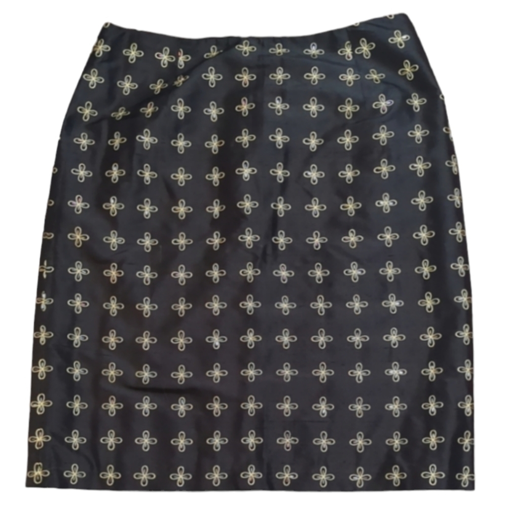 Oscar de la Renta Black and Cream Skirt